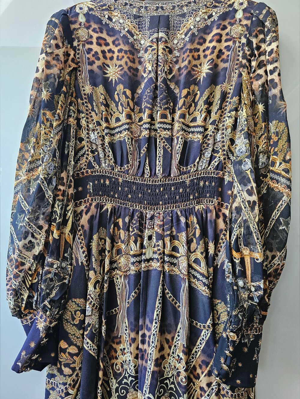Nwt Camilla Shaped Waistband Dress With Gathered Sleeves - Picture 8 of 13